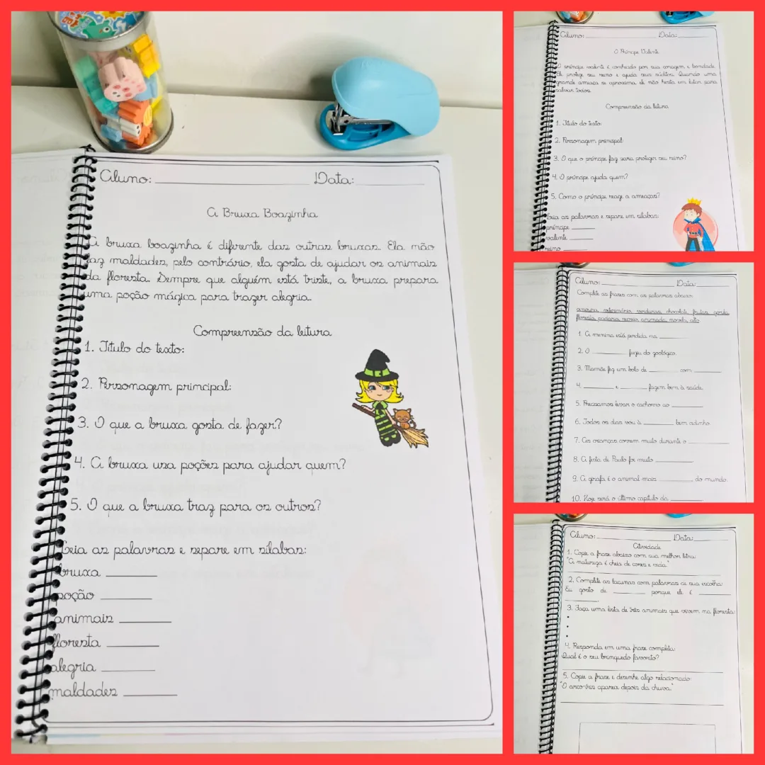 APOSTILA DE LEITURA  E INTERPRETAÇÃO  DE TEXTO EMLETRA CURSIVA — imagem 3