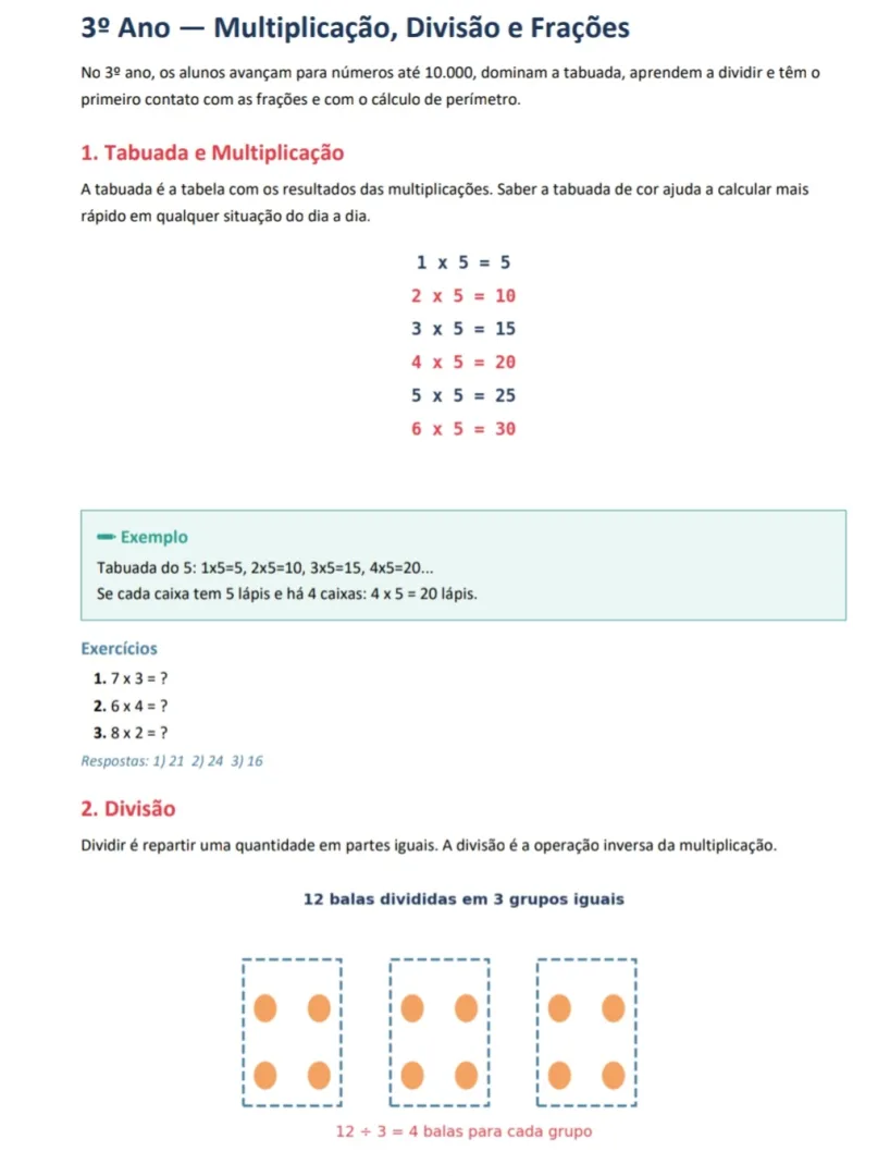 Apostila de Matemática 1º ao 5º Ano - PDF — imagem 4