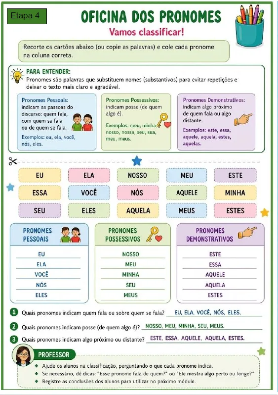 Apostila de Sequência Didática de Pronomes - 5º Ano em pdf — imagem 3