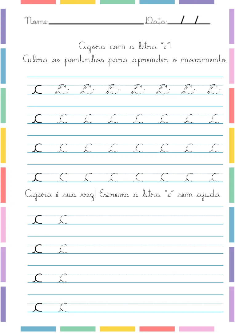 Apostila Letra cursiva para alunos na alfabetização -PDF — imagem 5