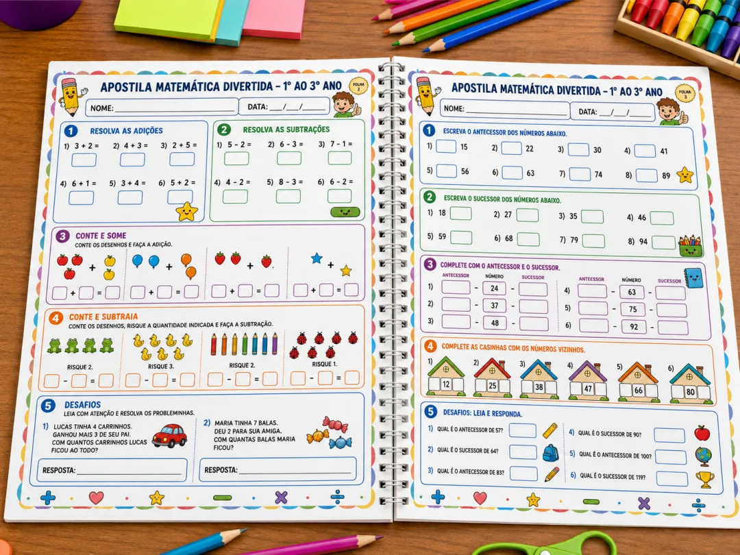Apostila Matemática Divertida – Atividades 1º ao 3º Ano Em PDF — imagem 2