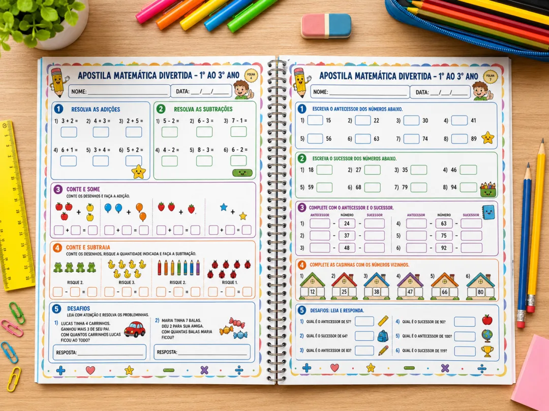 Apostila Matemática Divertida – Atividades 1º ao 3º Ano Em PDF — imagem 3