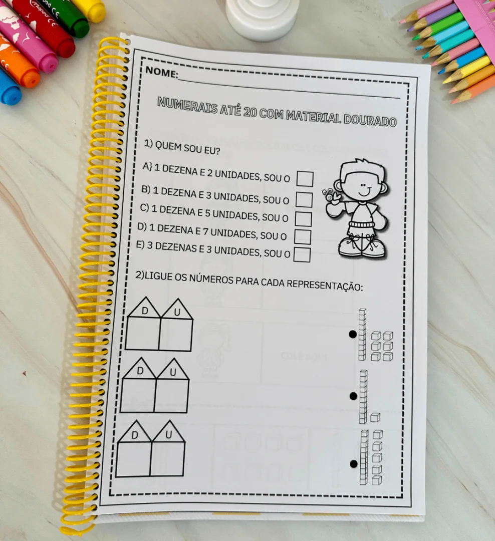 Apostila: Numerais até 20 com Material Dourado — imagem 2