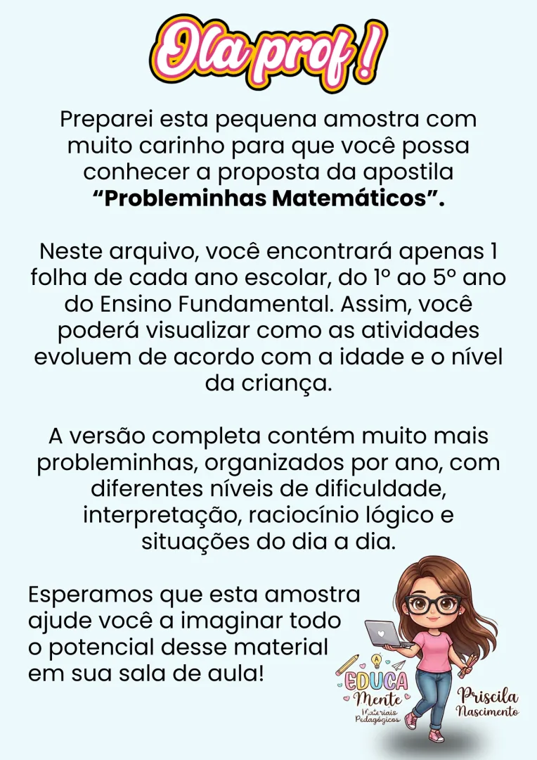 ⭐APOSTILA PROBLEMINHAS MATEMÁTICOS⭐ — imagem 2