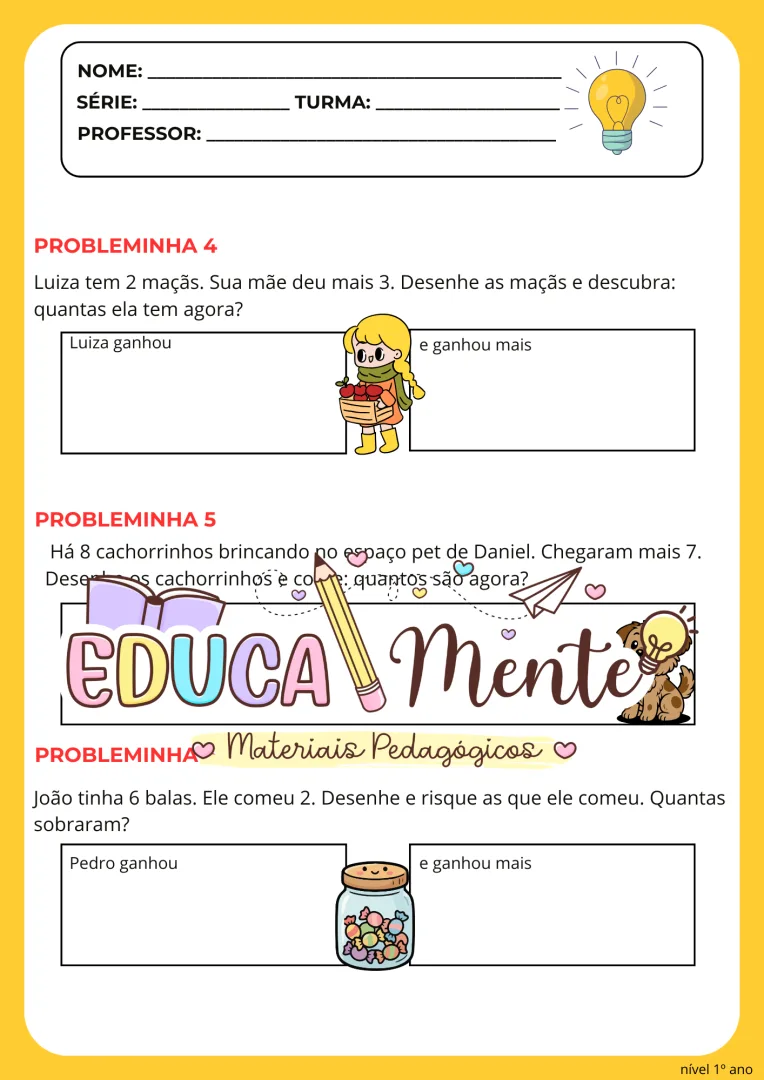⭐APOSTILA PROBLEMINHAS MATEMÁTICOS⭐ — imagem 3
