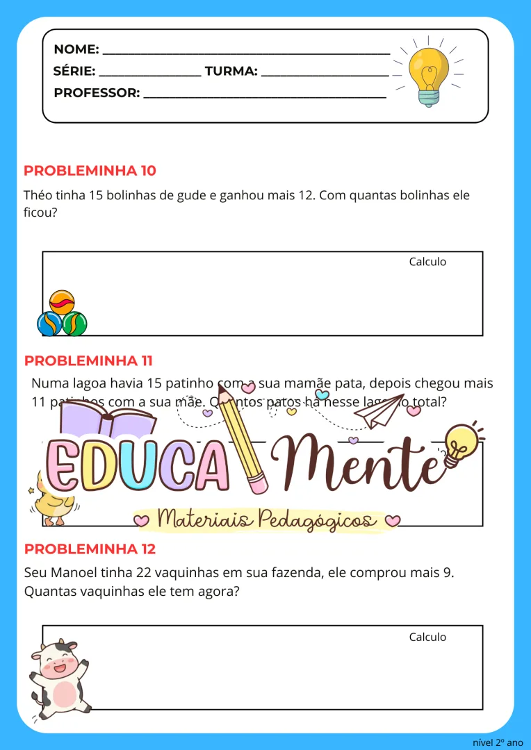 ⭐APOSTILA PROBLEMINHAS MATEMÁTICOS⭐ — imagem 4