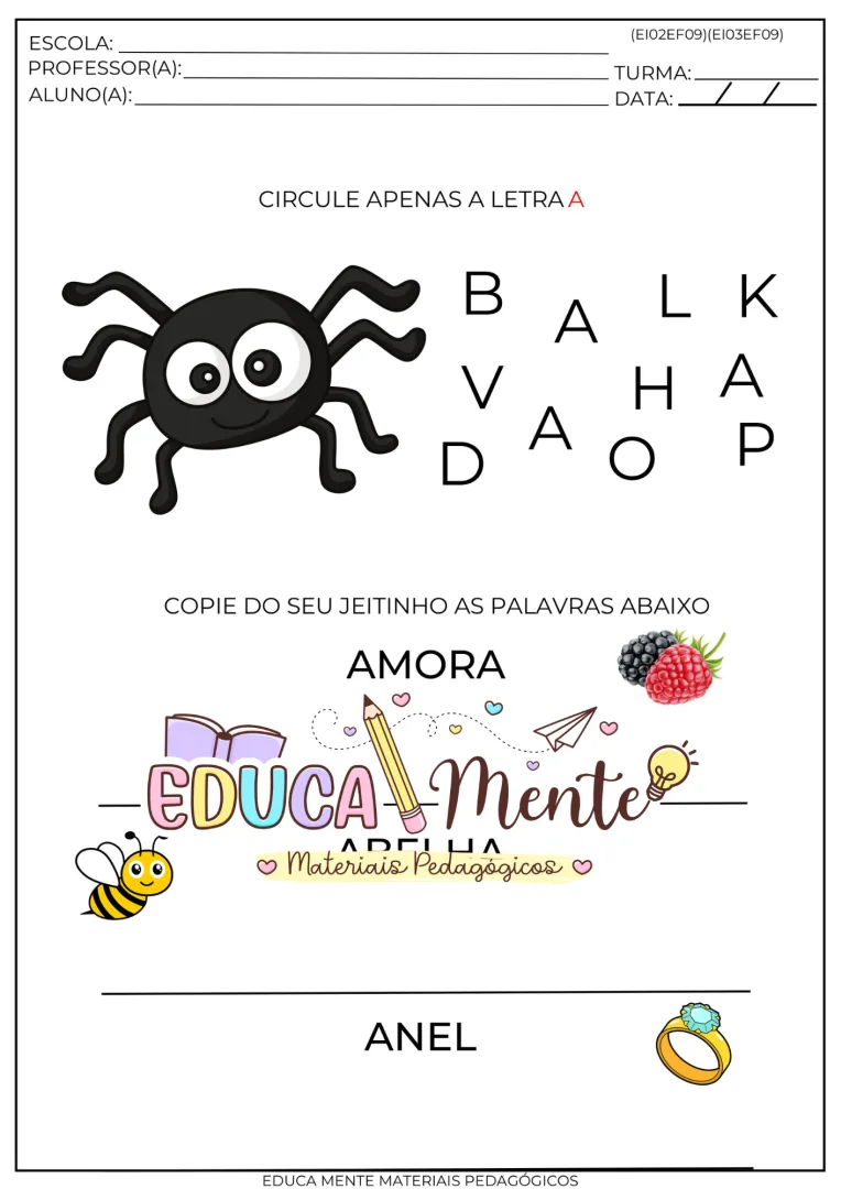 ⭐️APOSTILA RECREATIVA MATERNAL E PRÉ ESCOLA✨ COM CÓDIGOS DA BNCC⭐️ — imagem 6