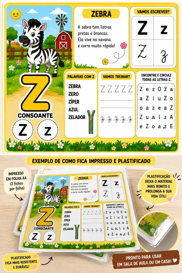 Atividade 1º Ano Alfabeto da Fazendinha – Ficha para Treinar Leitura em PDF — imagem 3