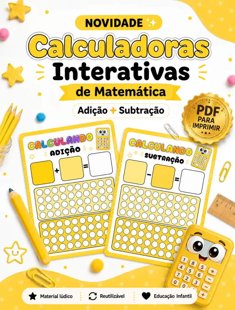 Atividade 1º Ano Calculadoras Interativas de Matemática – Adição & Subtração em PDF — imagem 4