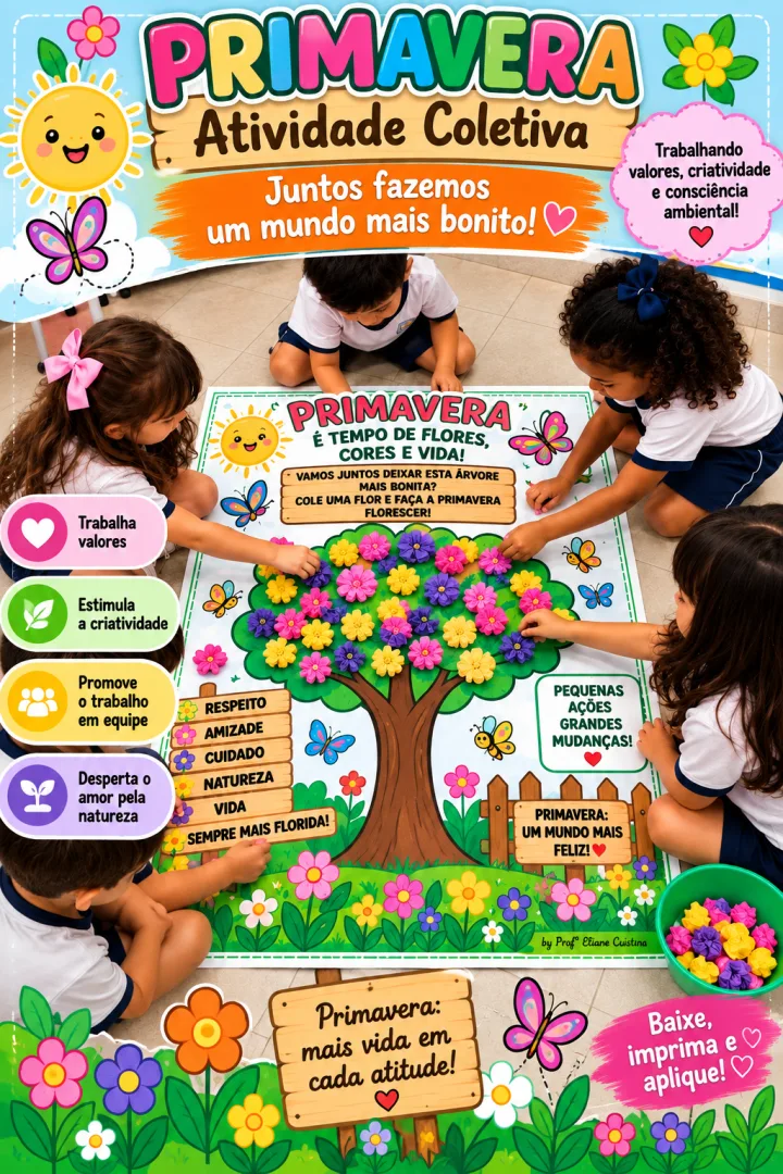 Atividade Coletiva de Primavera - Educação Infantil - PDF — imagem 2
