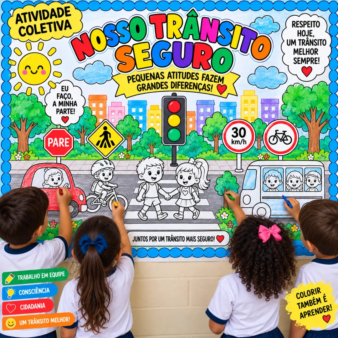 Atividade Coletiva Educação Infantil: Nosso Trânsito Seguro - PDF 22 Páginas — imagem 2