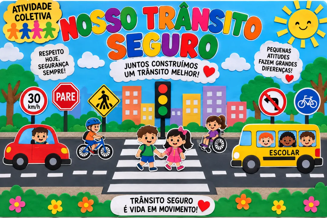 Atividade Coletiva Educação Infantil: Nosso Trânsito Seguro - PDF 22 Páginas — imagem 4