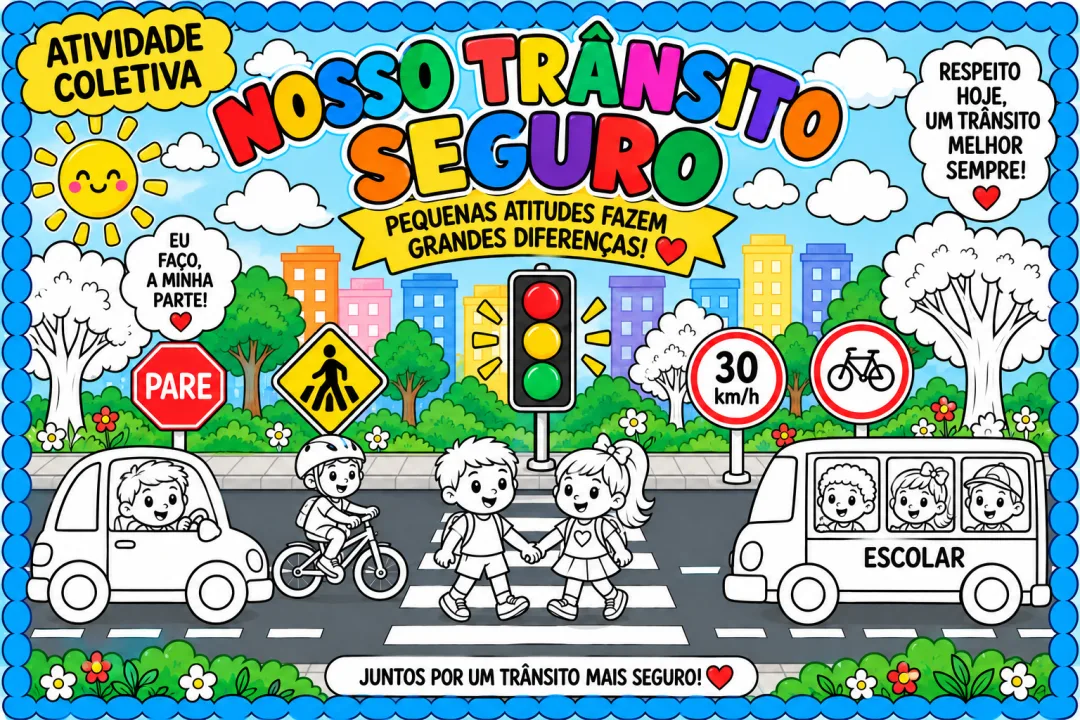 Atividade Coletiva Educação Infantil: Nosso Trânsito Seguro - PDF 22 Páginas — imagem 5