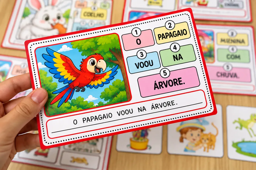 Atividade de Alfabetização – Frases Embaralhadas em PDF — imagem 3
