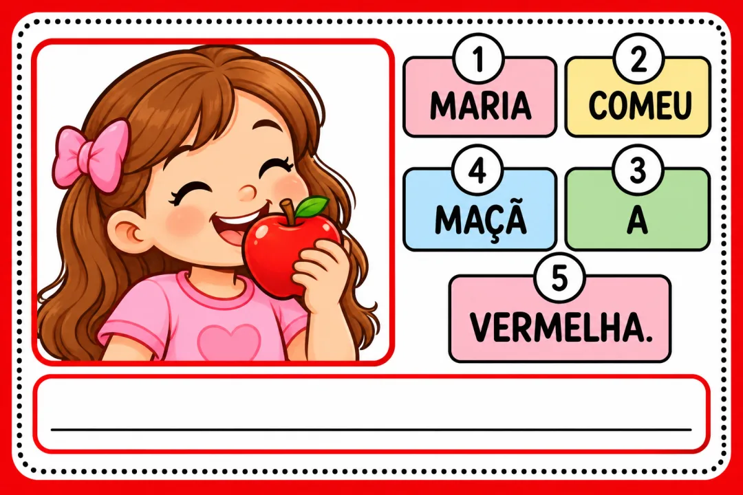 Atividade de Alfabetização – Frases Embaralhadas em PDF — imagem 4