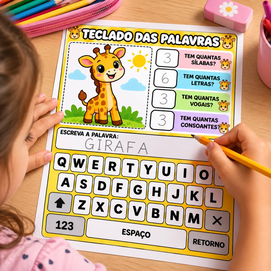 Atividade de Alfabetização 1º ano. Infantil Consciência Fonológica e Formação de Palavras em PDF — imagem 2