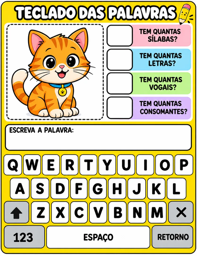 Atividade de Alfabetização 1º ano. Infantil Consciência Fonológica e Formação de Palavras em PDF — imagem 4