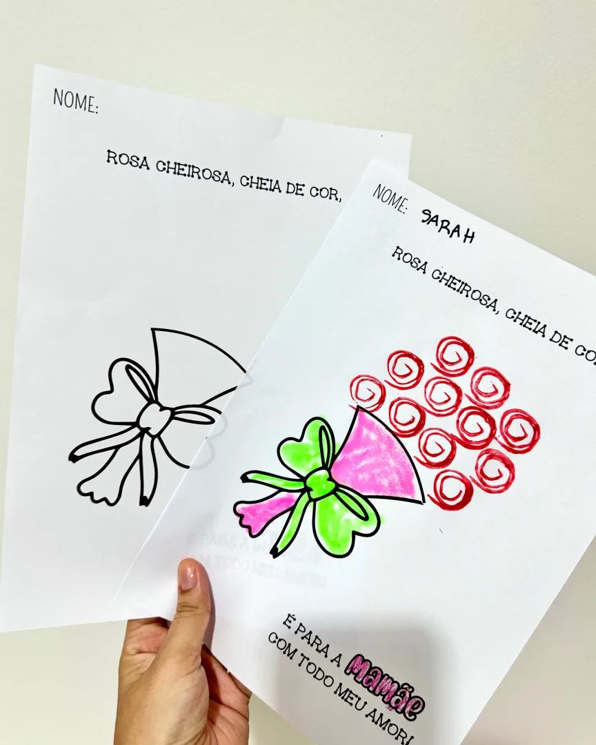 ATIVIDADE DE COLORIR DIA DAS MÃES - BUQUÊ DE ROSAS — imagem 2