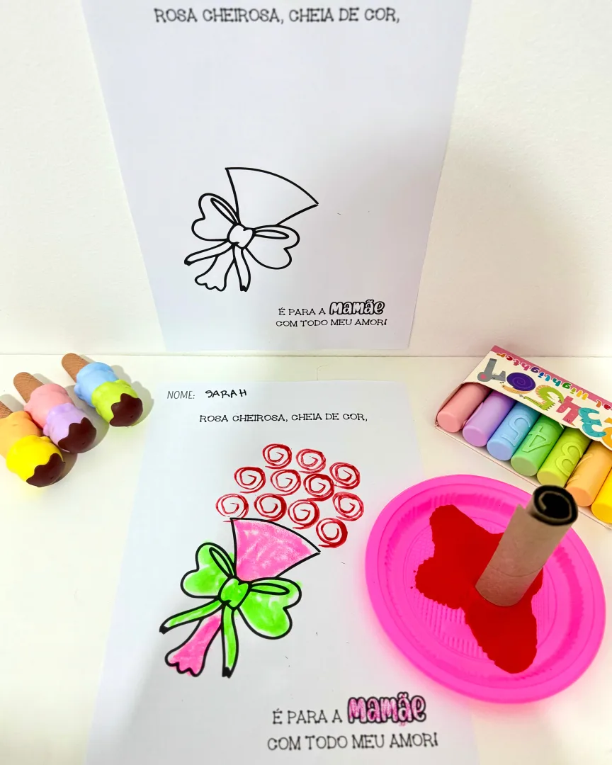 ATIVIDADE DE COLORIR DIA DAS MÃES - BUQUÊ DE ROSAS — imagem 3