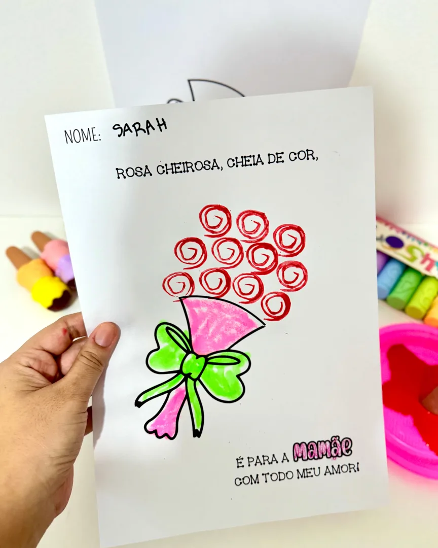 ATIVIDADE DE COLORIR DIA DAS MÃES - BUQUÊ DE ROSAS — imagem 4