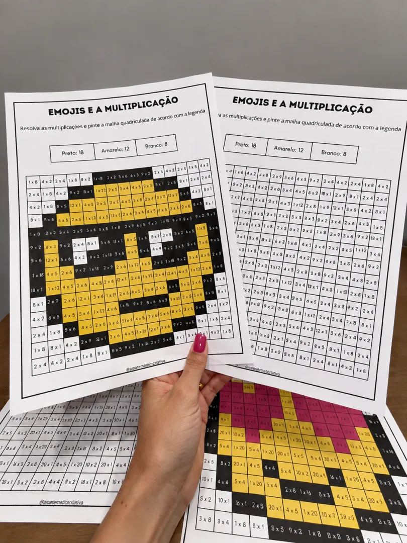 Atividade Emojis e a Multiplicação, em pdf - Matemática Lúdica — imagem 3