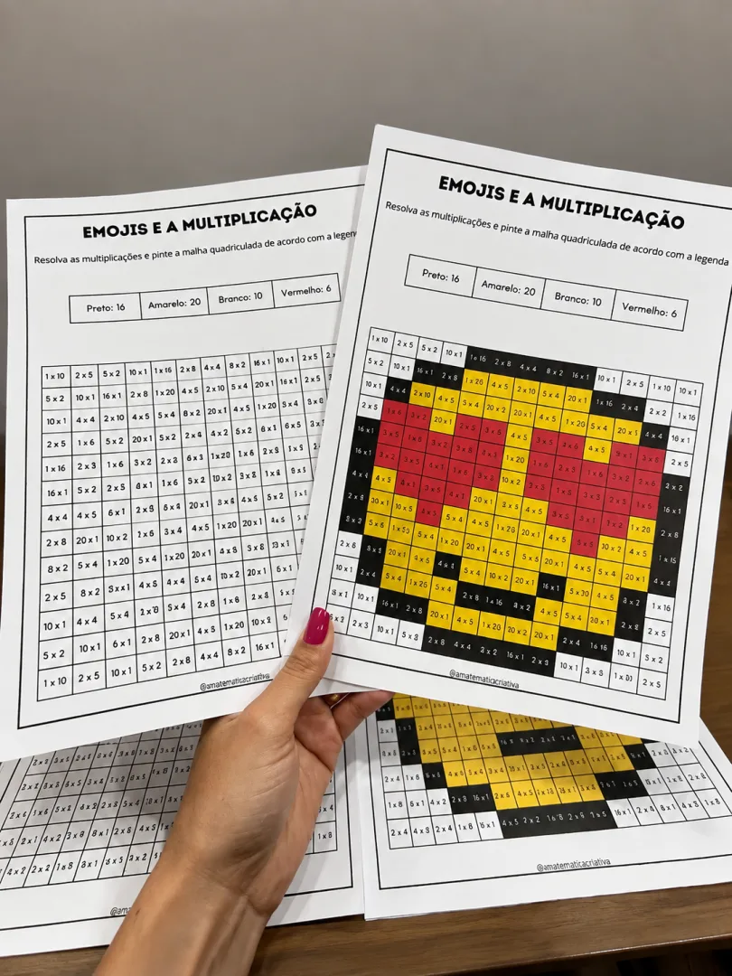 Atividade Emojis e a Multiplicação, em pdf - Matemática Lúdica — imagem 5