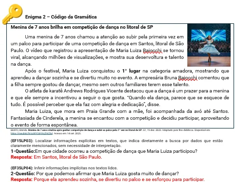 Atividade de Português - O Código Secreto-para o 5º Ano com 4 Enigmas em pdf — imagem 3