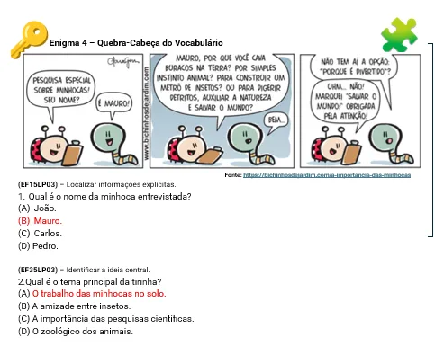 Atividade de Português - O Código Secreto-para o 5º Ano com 4 Enigmas em pdf — imagem 4