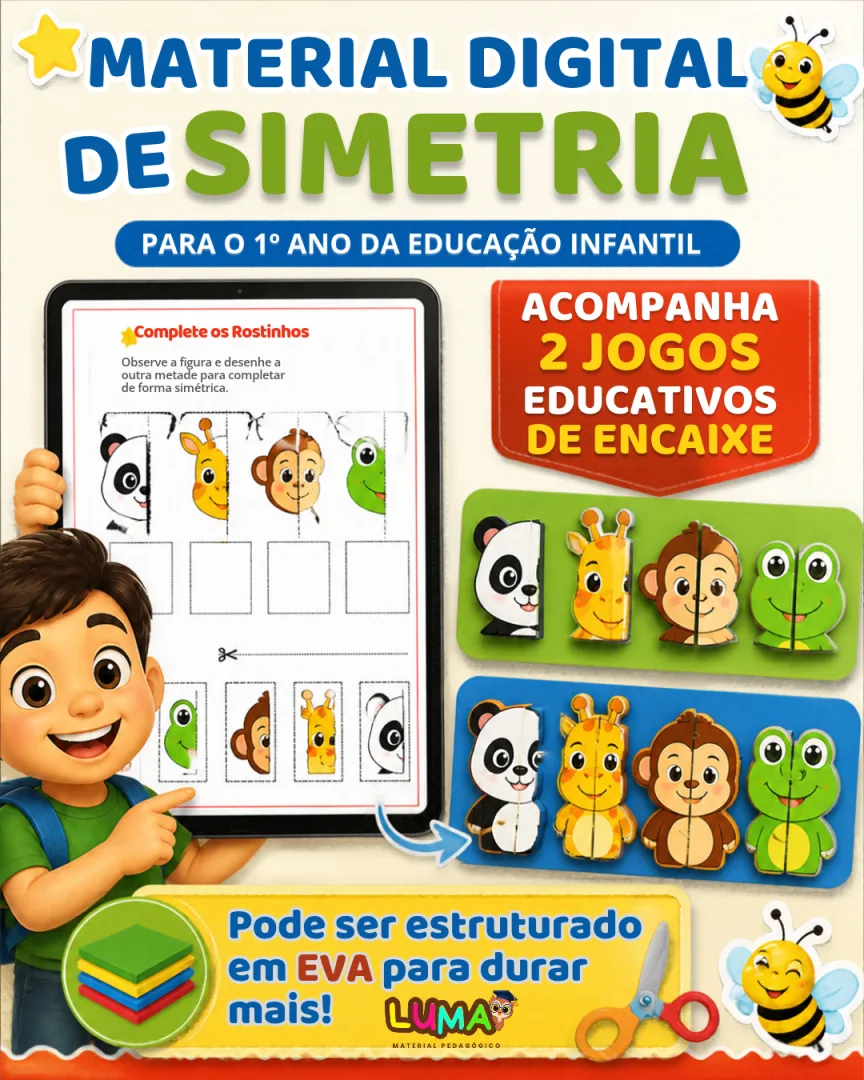 Atividade de Simetria - Educação Infantil e 1º/2º Ano - PDF — imagem 4