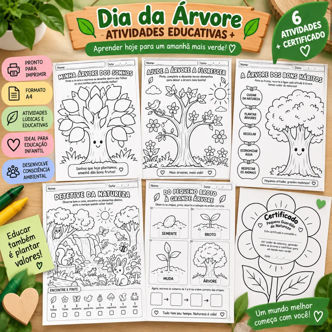 Atividade Dia da Árvore - Pintura Lúdica - Educação Infantil - PDF — imagem 3