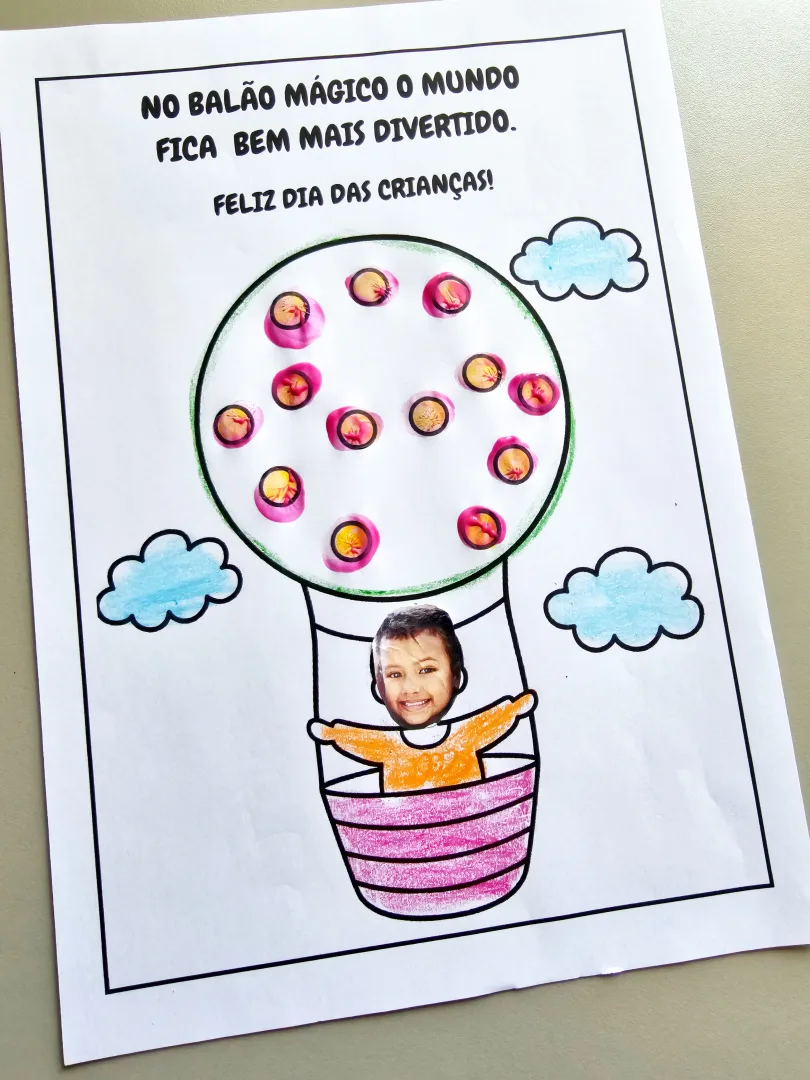 Atividade Dia das Crianças em PDF: No Balão Mágico - Foto e Pintura — imagem 2