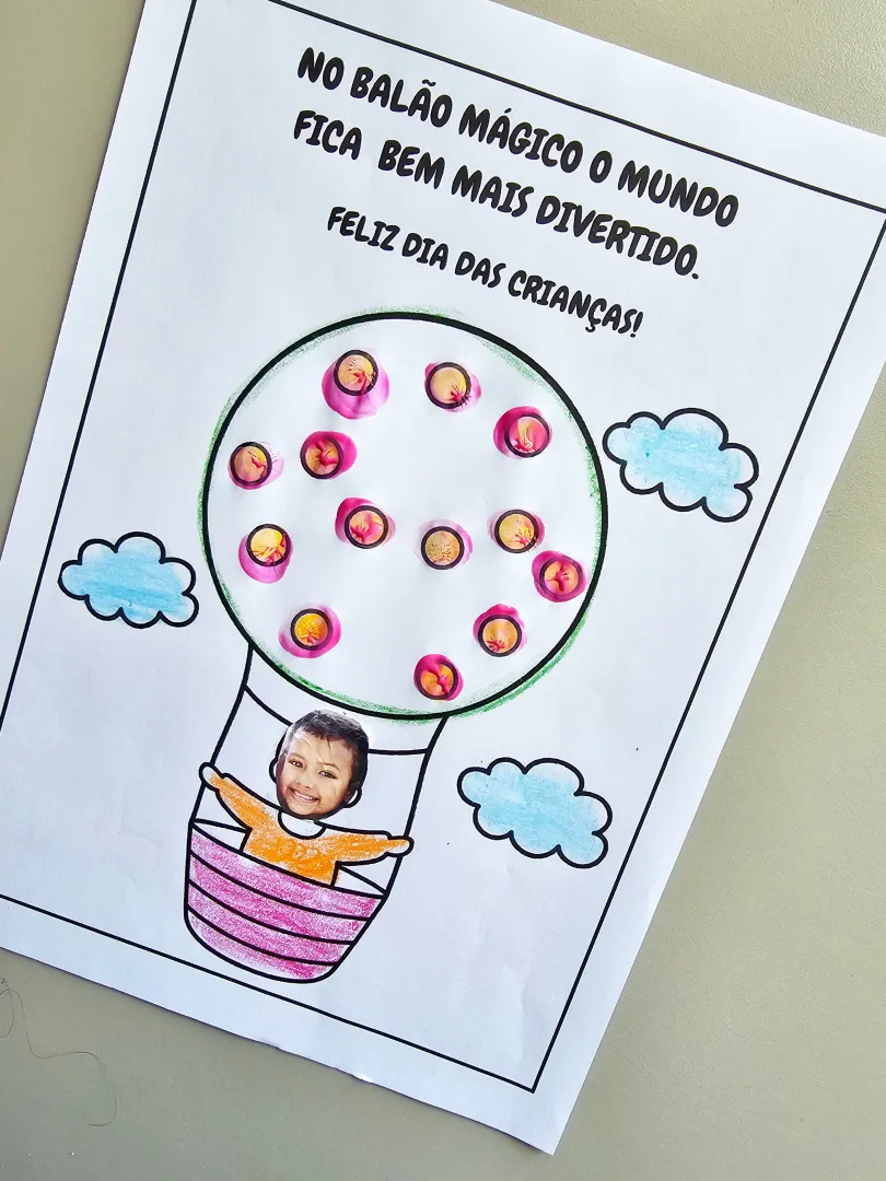 Atividade Dia das Crianças em PDF: No Balão Mágico - Foto e Pintura — imagem 3