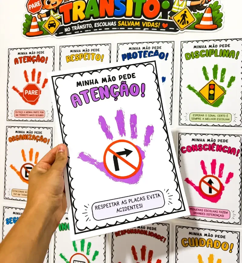 Atividade Dia do Trânsito com Carimbo de Mãos Educação Infantil em PDF — imagem 5