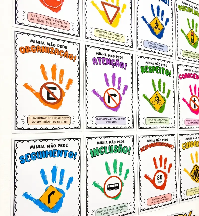 Atividade Dia do Trânsito com Carimbo de Mãos Educação Infantil em PDF — imagem 3