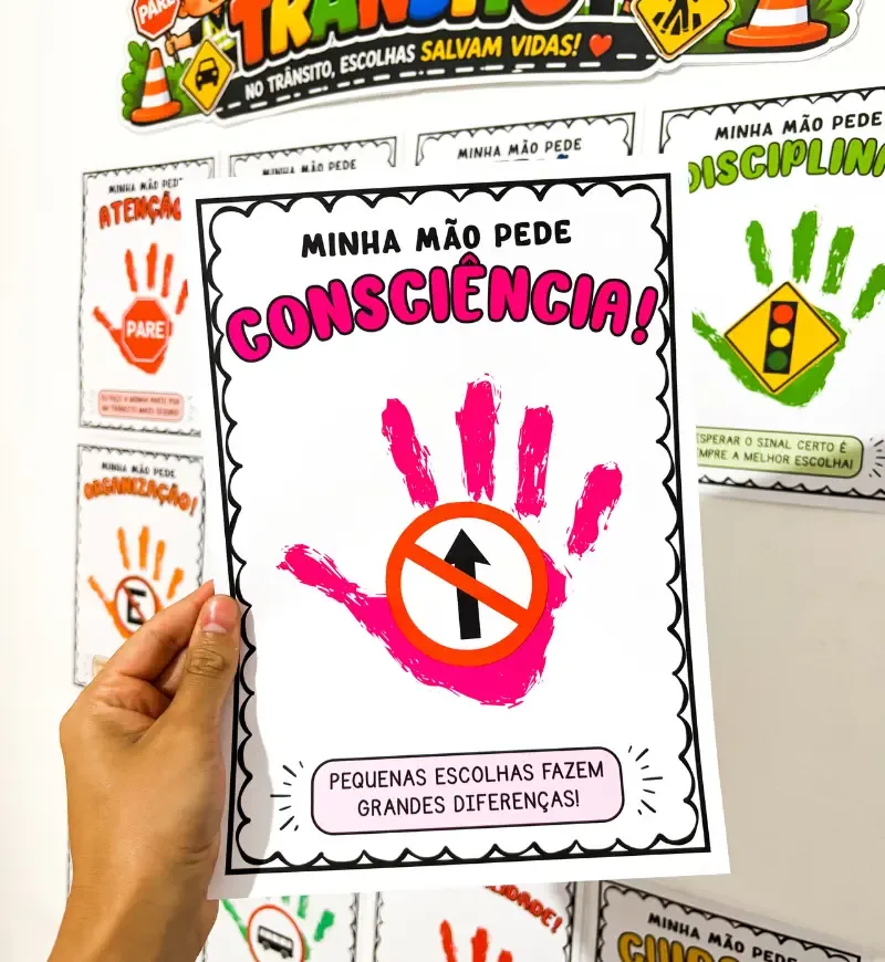 Atividade Dia do Trânsito com Carimbo de Mãos Educação Infantil em PDF — imagem 6