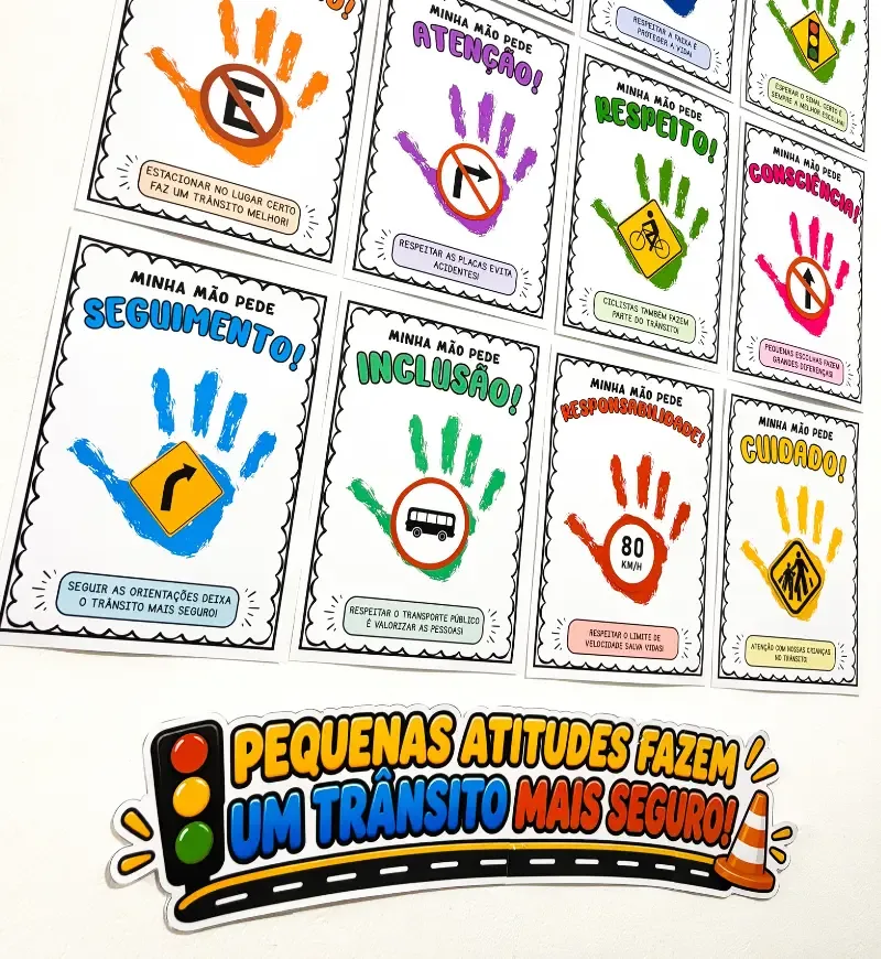 Atividade Dia do Trânsito com Carimbo de Mãos Educação Infantil em PDF — imagem 4