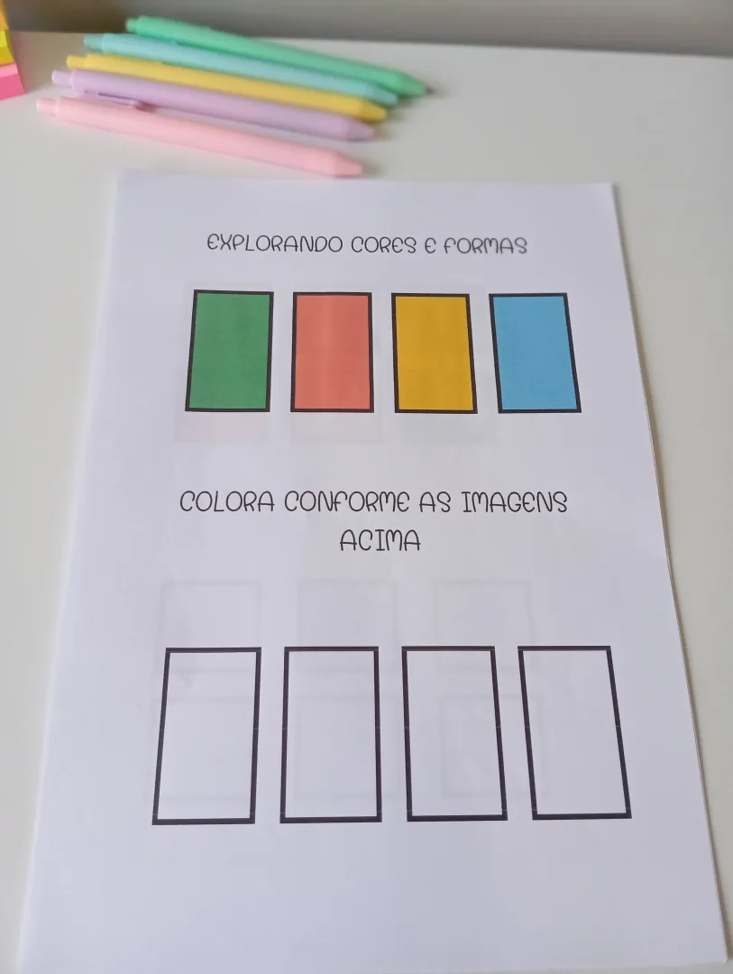 Atividade Explorando Cores e Formas em PDF Educação Infantil — imagem 2