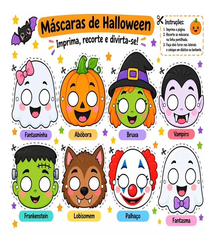 Atividade Halloween - Máscaras e Bambolê - Educação Infantil - PDF — imagem 2