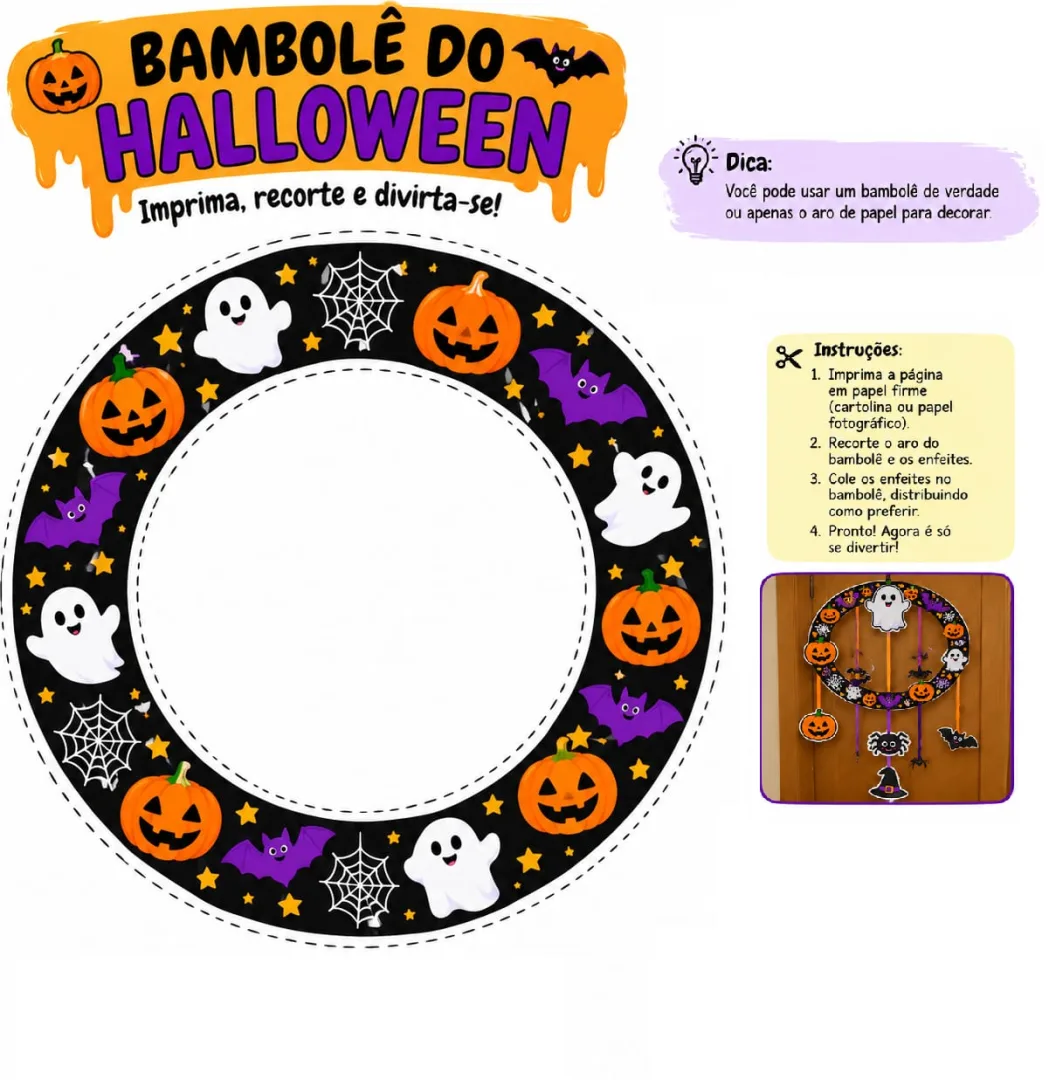 Atividade Halloween - Máscaras e Bambolê - Educação Infantil - PDF — imagem 3