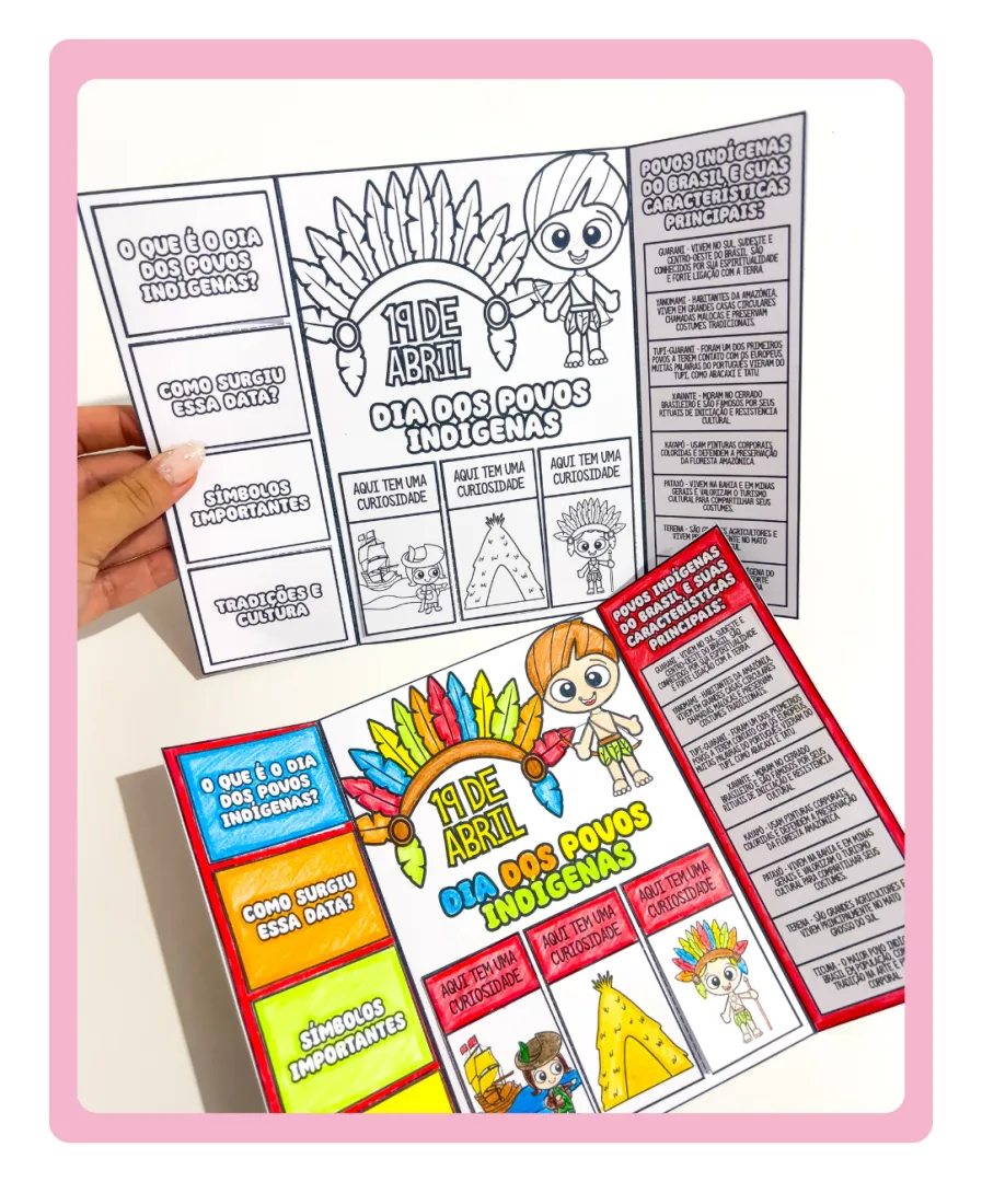ATIVIDADE INTERATIVA DIA DOS POVOS INDÍGENAS - Lapbook e Coroa — imagem 3
