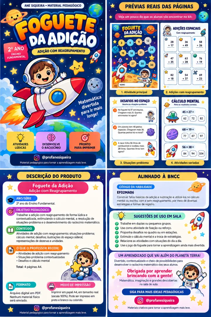 Atividade Lúdica de Adição com Reagrupamento - 3º ano - Matemática - PDF — imagem 3