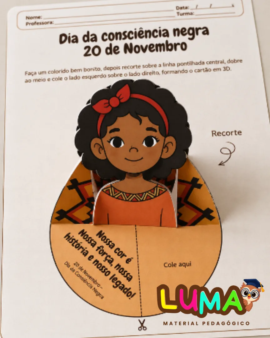 Atividade Lúdica Totem 3D - Consciência Negra - Educação Infantil - PDF 4 Páginas — imagem 2