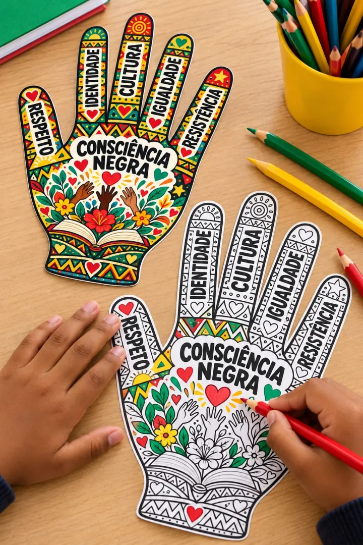 Atividade Mãozinhas da Consciência Negra para educação infantil PDF — imagem 4