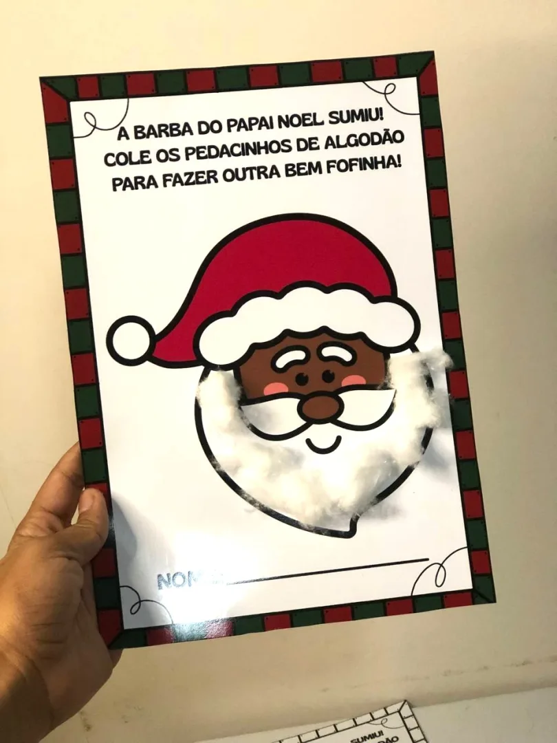 Atividade Natalina Barba do Papai Noel - Educação Infantil - PDF — imagem 4