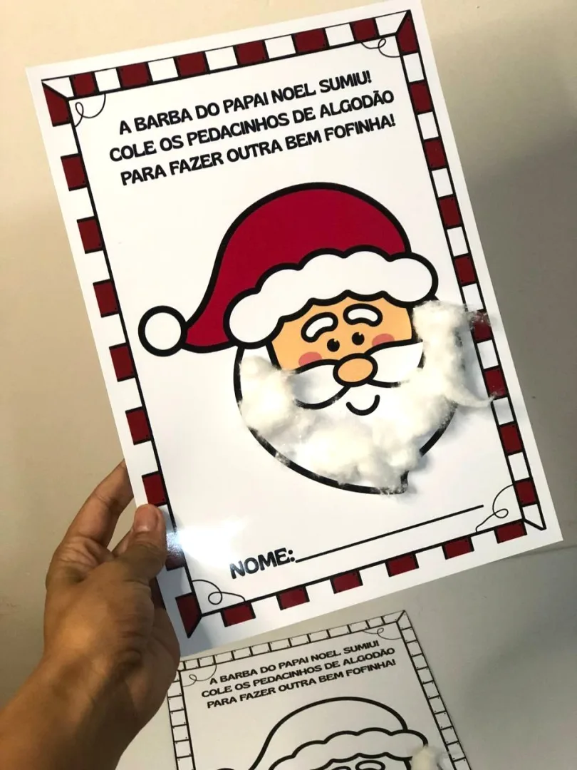 Atividade Natalina Barba do Papai Noel - Educação Infantil - PDF — imagem 6