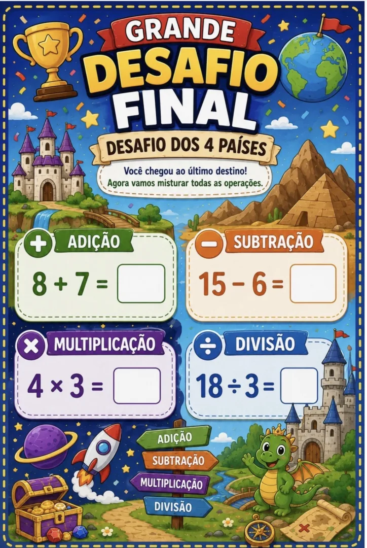 Atividades 1 Ano de Matemática Passaporte da Matemática Adição, Subtração, Multiplicação em PDF — imagem 5