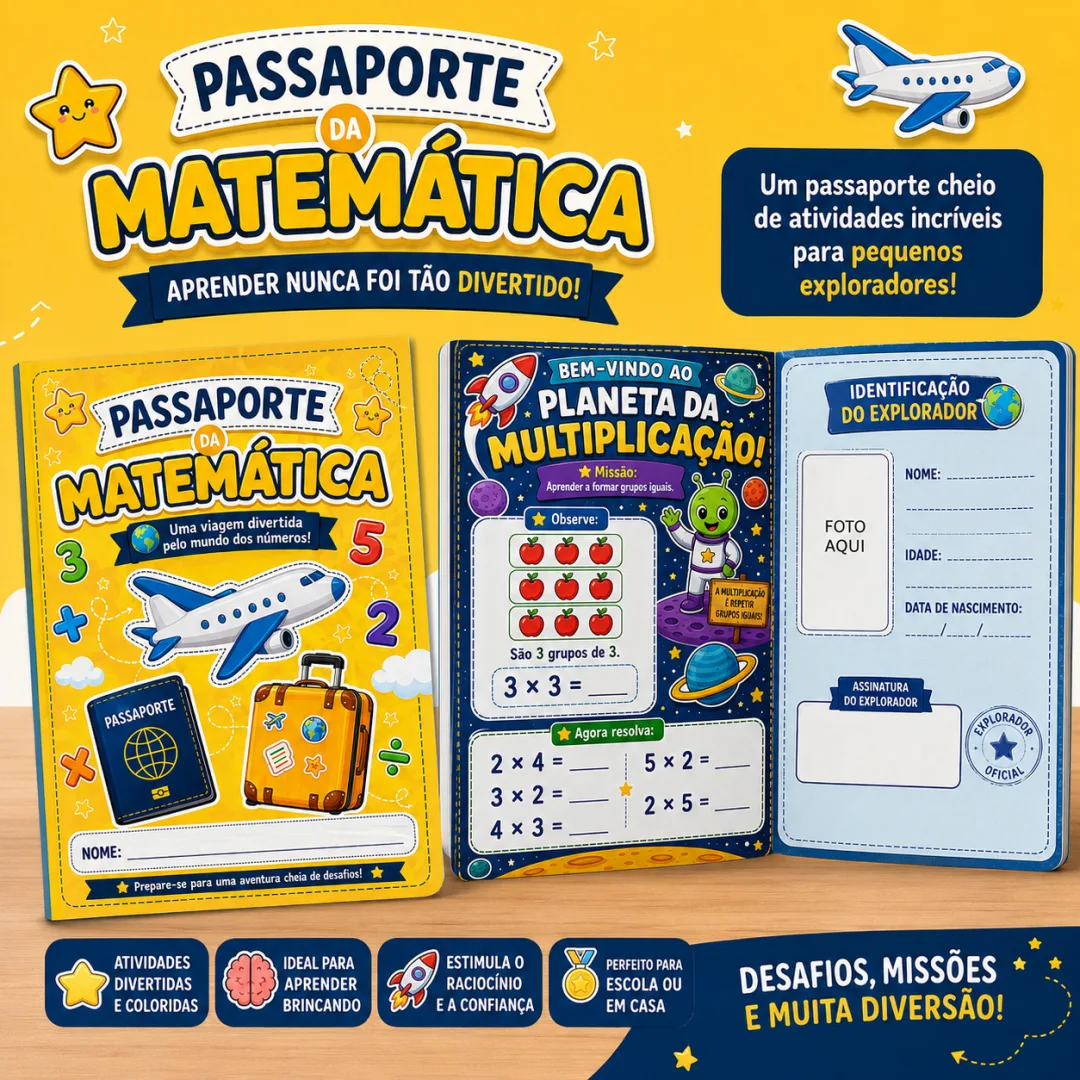 Atividades 1 Ano de Matemática Passaporte da Matemática Adição, Subtração, Multiplicação em PDF — imagem 2