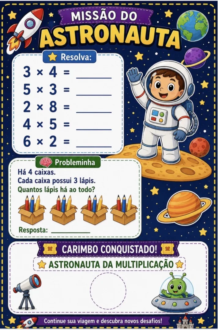 Atividades 1 Ano de Matemática Passaporte da Matemática Adição, Subtração, Multiplicação em PDF — imagem 4