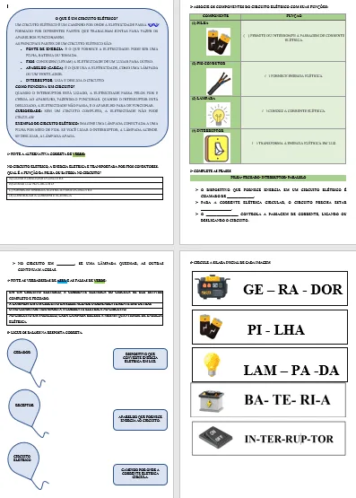 Atividades Adaptadas: Circuitos Elétricos | Ciências | Educação Especial | Ensino Fundamental — imagem 2