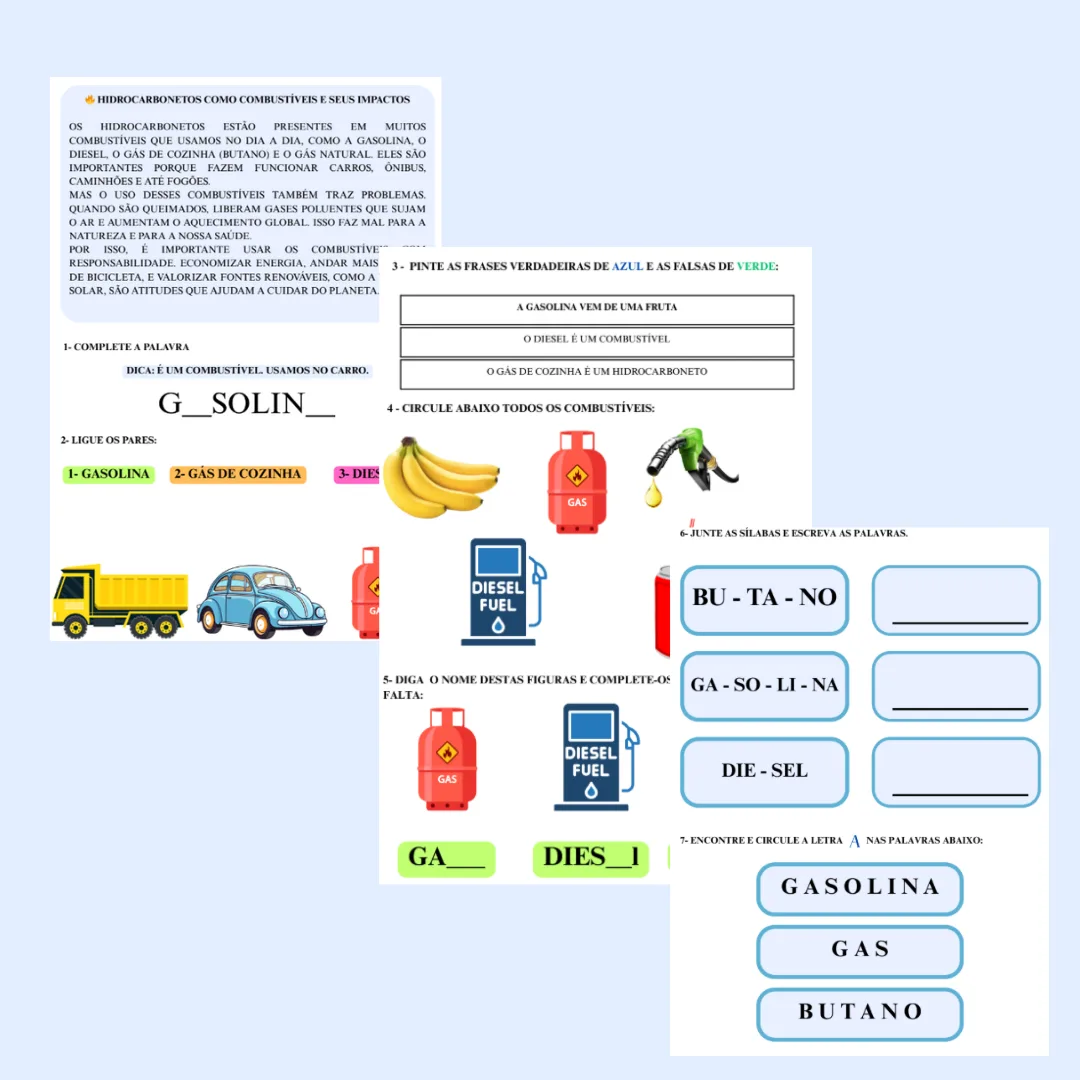 Atividades Adaptadas sobre Hidrocarbonetos: Combustíveis e Impactos Ambientais — imagem 2